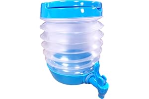 VANILLA LEISURE.CO.UK Vanilla Leisure Collapsible Water Container With Tap 5.5 Litre Capacity - Festival & Camping Essentials - Foldable Water Carrier Equipment - Easy Storage & BPA Free - Portable Lightweight Carry Handle
