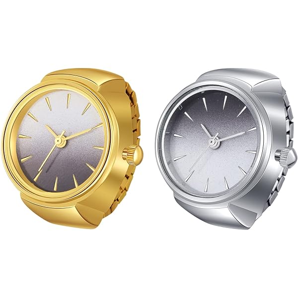 JewelryWe Orologio da Dito Elastico Rotondo: Orologio al Quarzo Anello Piccolo DIsegno Gufo Colore da Scelta