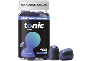Tonic Health Multivitamin Gummies for Adults - 14 in 1, Vitamins A, C, D, Zinc & Biotin, Wild Berry Flavour, Month Supply (60 Count), No Added Sugar, No Sweeteners, Vegan Vitamin Gummies