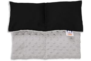 Sensory Owl Coussin Lesté Coussin Pondéré pour Genoux Thérapeutique en Coton Tissu Minky pour Enfants Adultes Réduction du Stress 30 x 40 cm 2 kg Noir Gris