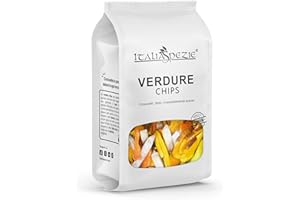 ITALIA SPEZIE Chips di Verdure essiccate, croccanti - 200 g - Snack salutare, chips vegetali con Patata dolce, zucca, taro, carota e fagiolini