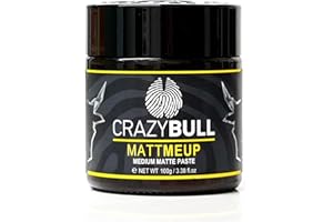 CRAZYBULL Crazy Bull Hair Paste MattMeUp - Natural Matte Finish with Medium Hold - Hair Styling, Texturising, Volumising, & Defining Product for Men & Women - Vegan, Water-Based, Oil-Free, Melon-Scented