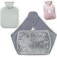 KOWVOWZ Hot Water Bottle Belt Carrier, Warm Water Bag Rubber Hot Water Pouch with Soft Plush Hand Waist Warmer Cover, Arthritis Pain Relief, Menstrual Cramps, Period Pain, Hot & Cold Therapy (Grey)