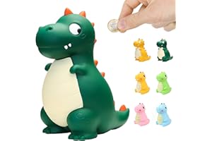 LEcylankEr Salvadanaio Dinosauro Bambini Contamonete Regalo di Compleanno per Ragazza Ragazzo Materiale in PVC di Sicurezza Buono per Decorazione, Diocattolo, Regalo (verde)