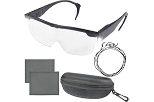 ‎FORHOME Forhome Lupenbrille mit Licht, Lesehilfe, Lupenbrille, freihändig, 300% Vergrößerungsbrille, Lupenbrille mit 2 LEDs für Brillenträger, Nähen, Reparatur, Senioren Frauen Männer