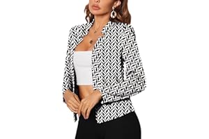 FWAY Blazer Donna Elegante Maniche Lunghe Blazer Cardigan Casual Business Foderato Anteriore Aperto Giacca
