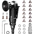 dcvbny Pneumatic Chamfering Tool Handheld, Mini Air-Powered Chamfering Machine Trimming, 45° Arc Corner with 1/4 Inch Air Inlet for Metal Wood Beveling Deburring (C&R Angle Blades)
