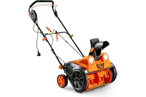 SuperHandy Elektrische Schneefräse mit Kabel, 46×25 cm Räumbreite, 7 m Wurfweite, 320 kg/Min Kapazität, LED-Scheinwerfer, ideal für Einfahrten, Gehwege und Höfe