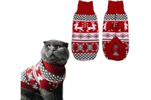 XIMEY Ropa para Gatos, Jersey Perro Pequeño, Jersey Navidad Perro, Ropa Gato Sphynx Invierno, Regalos Navidad de Invierno para Gatos y Perros (A, Large)