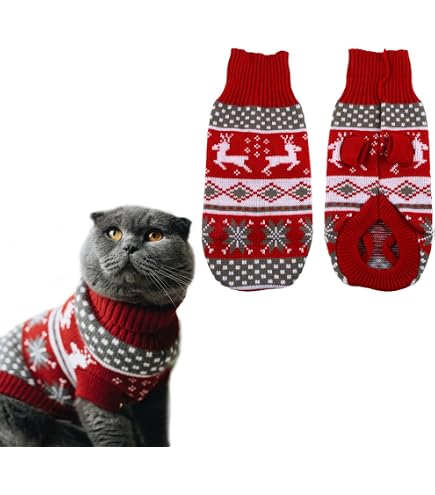 Maglioni Per Gatti Hillylolly Vestiti Per Gatti Invernali, Maglione Per Animali Domestici, Maglione Gatto, Abbigliamento Per Animali Domestici, Vestiti Per Piccoli, Medi E Grandi (S - 6