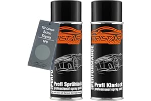 TRISTARcolor Pintura del coche Set de botes de spray para Lexus/Scion/Toyota 1F8 Medium Silver Metallic/Meteorite Metallic Pintura base pintura transparente aerosol 400 ml