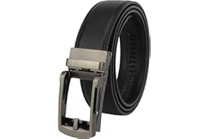 Masters & Stylists Cintura Uomo, Cintura in Pelle con Fibbia Automatica Senza Buchi, Cinta Elegante e Resistente, Regalo Uomo, Larghezza 3.5 cm, Lunghezza 110cm o 120cm