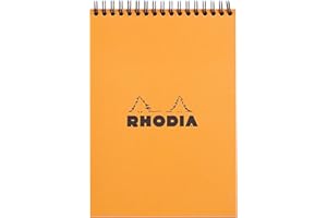 RHODIA 16501C - Spiral Notebook (Full Bound) Orange - A5 - Ruled - 80 Detachable Sheets - Clairefontaine Paper 80 g/m - Soft and Resistant Coated Card Cover - Classic