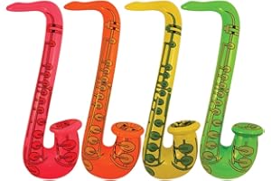 B&S TRENDZ 4 x INFLATABLE SAXOPHONE Blow up Party Fancy Dress TOY