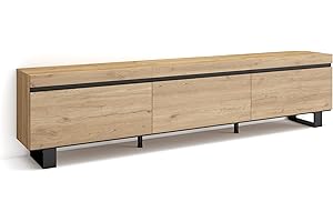 Skraut Home | Mobile TV Soggiorno | Ampio spazio a disposizione | 240x57x35 cm | Design industriale | Stile moderno | Rovere