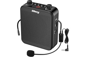 Giecy Amplificatore vocale portatile Blutooth altoparlante (30 W) con batteria al litio da 7,4 V/2800 mAh e microfono auricolare, mini amplificatore di voce ricaricabile per allenatori, insegnanti,