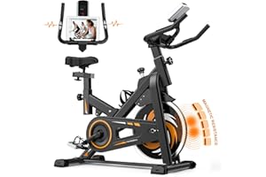 Decorcn Ergometer Heimtrainer Fahrrad - Magnetischer Widerstand Fitnessbike, Stille Stationäre Spinning Bike Indoor, LCD-Monitor, Pulsmesser iPad-Halterung, Hometrainer 150 kg Belastbar