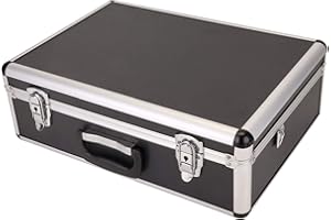 GENERIC Flight Case with Customisable Foam 18" Portable Lockable Aluminium Tool Case with Strap Durable Metal Storage Box for Cameras, Test Equipment, Tools & Accessories, 31 x 45 x15CM