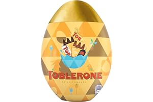 Toblerone - Œuf Plastique avec Assortiment de Chocolats de Pâques - 3 Mini Barres Chocolatées : Lait, Noir et Blanc - Idée Cadeau - Chocolat à Offrir - 192 g