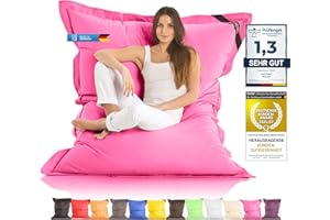 LAZY BAG Giant Bean Bag Chair XXL Indoor and Outdoor living room balcony garden bean bag 400L giant beanbag seat cushion chair for children & adults 180 x 140cm (Nylon, Pink)