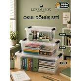 Lorempbox Okul D&ouml;n&uuml;ş D&uuml;zenleme Seti 3&rsquo;l&uuml; &ndash; 10 L + 20 L + 40 L | Depolama &Ccedil;&ouml;z&uuml;m&uuml;
