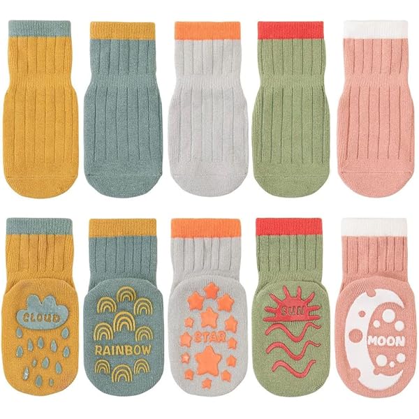 6 Paia Calzini Alla Caviglia Antiscivolo Per Bambini - Cotone Morbido, Con Grips E Design Colorato - Foto 9