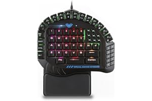 BEASTRON Aula One Handed Gaming Keyboard, RGB LED Backlist Mechanical Keyboard with Removable Hand Rest for PC Gamer & Typing