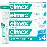 Elmex Sensitive Toothpaste Pack 4x75ml | For Sensitive Teeth, Protection Against Caries with Amine Fluoride