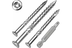 SCREW REBEL Terrassenschrauben 5 x 60 T-INOX 500 Stück Edelstahl gehärtet C1, Torx 25, inkl. Edelstahl Bit