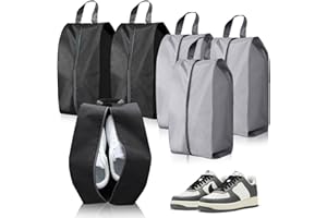 NEUSID 6 Stück Schuhbeutel Reise, Wasserdicht Schuhtasche mit Reißverschluss Staubdicht Shoe Bag Schuhsack Schuhtaschen Organizer für Reisen Oder Zuhause-Aufbewahrung (Schwarz, Grau)