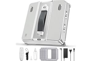 Holilo W54D Robot Lave Vitres avec 8 Buses Et Puissance D'aspiration,Télécommande, 3 Modes de Nettoyage, Navigation Intelligente, 5000Pa, 200ml, pour Un Entretien Efficace des Vitres