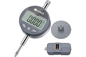 Neoteck DTI LCD Comparatore Centesimale Digitale 0.01/0.0005'' Indicatore Digitale Calibro di Precisione0-12.7mm/0.5'' Comparatore Elettronico Pollice/Metrica Professionale