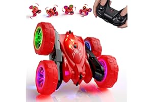 MaxTronic Direktladung Ferngesteuertes Auto mit LED-Lich, 360° Flip Stunt Auto, 4WD 2.4GHz RC Auto Offroad, Monstertruck Spielzeugauto Geschenk für Kinder ab 6 Jahre Junge Mädchen