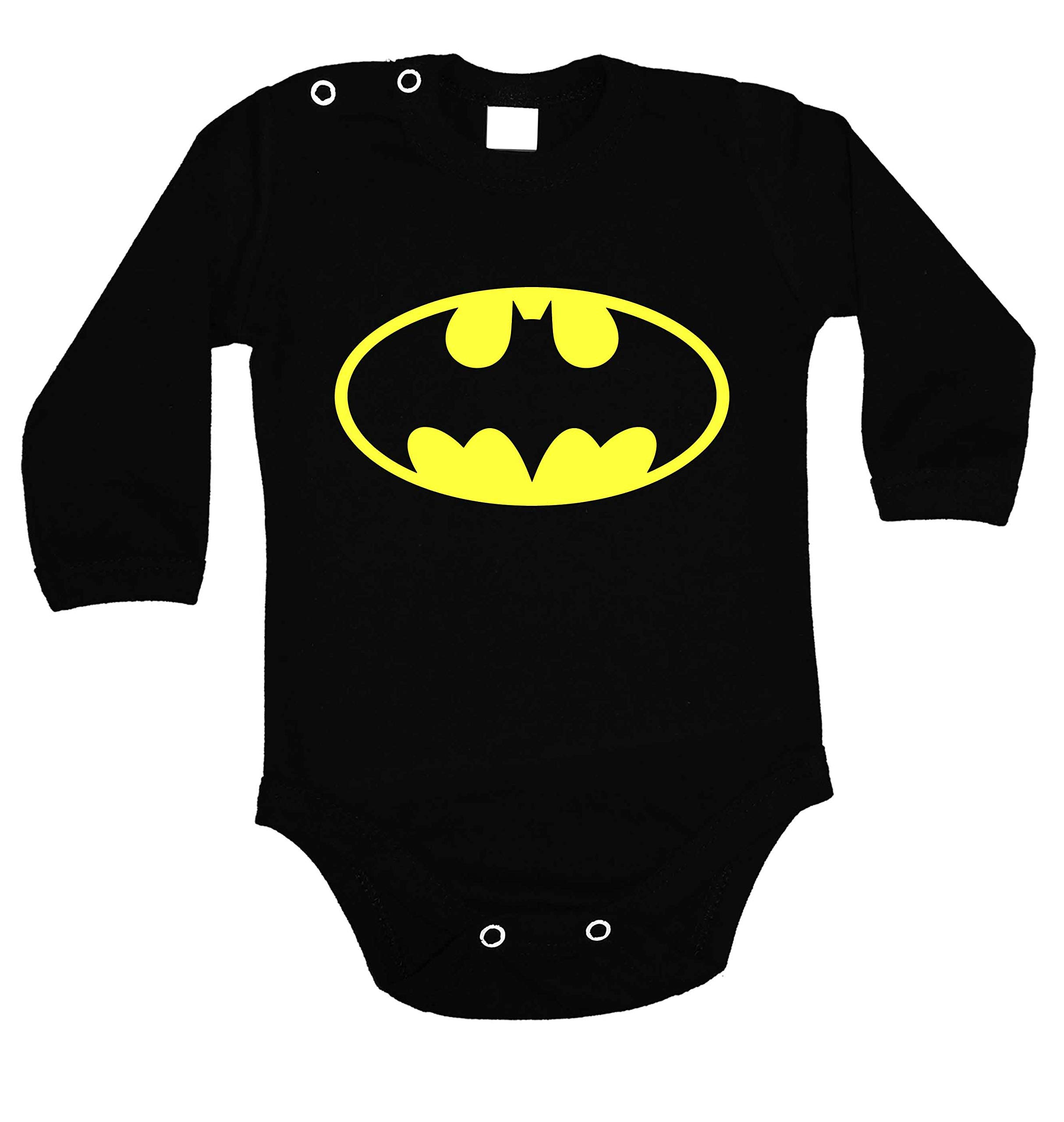 Batman-Logo-Baby-Body-Prime-Quality-Langarm-Schwarz-62