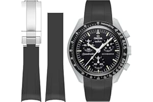 Stanchev Cinturino in silicone senza spazi per Omega x Swatch MoonSwatch/Rolex Watch/SEIKO Watch, cinturino di ricambio per orologio Omega x Swatch MoonSwatch Speedmaster da 20mm