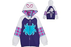 MARVEL Bambini Spidey e i suoi incredibili amici felpa con cappuccio vestire giacche con zip Miles Morales Ghost Spider o Spidey