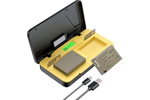 ENEGON LP-E17 Juego de Cargador rápido de Memoria de Doble batería (2 x 1500 mAh) de 20 W Compatible con Canon EOS R10, R8, RP, R50, R100, M5, M6, 200D, 250D, 77D, 750D, 760D und Mehr, Pantalla LCD