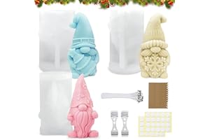 TCCYDM 3 pezzi stampi in silicone per Natale a forma di gnomo, stampi in silicone forme per colata per Natale, forma per candele 3D per Natale, stampo in silicone fai da te per artigianato, forme per colata