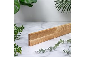 DOMLI Solid Oak Kitchen Worktop Upstand | 3000mm x 80mm x 18mm | Premium Wood Worktops | Oak Wooden Timber Counter Tops | Cut to Size Customisation Available | Real Wood Block Stave Kitchen Countertops