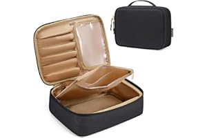 GOLF QUALITY Golf QUAITY Neceser para Viaje Hombres y Mujer, Bolsas de Afeitado para Accesorios de Baño, Bolsas de Almacenamiento de Mango de Cepillo de Cosméticos, Negro