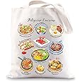 BWWKTOP Filipino Cuisine Tote Bag Philippines Travel Gifts Philippines Culture Shoulder Bag Filipino Vacation Gift