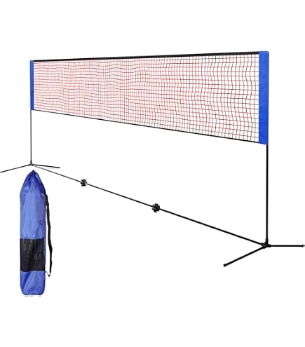 Rete Da Badminton Ansobea Regolabile In Altezza – Pieghevole Con Borsa, Per Giardino, Spiaggia E Campi Sportivi