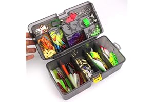 Pure Vie Professionnel Leurres de Pêche Kit, Kit d'appâts de Pêche Portable avec Boîte, Le Choix pour la pêche appâts leurres de pêche, Assortiment Mixte Universel avec boîte à leurres