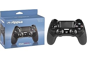 INDECA BUSINESS Ripple Mando Inalámbrico Bluetooth para PS4/Pro/Slim, PC, Android e iOS, Gamepad Doble Vibración, Panel Táctil, Giroscopio 6 Ejes, Conexión Mini Jack, Batería Recargable 600mAh y Cable de Carga USB-C