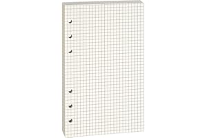 Lidwot Lot de 80 feuilles de papier ligné A6, 100 g/m² épaisses beiges sans bavures, pré-perforées – Convient aux classeurs A6 à 6 anneaux pour bureau, école et enseignants