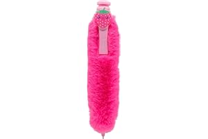 Idena 20199 - Bolígrafo con peluche, bolígrafo rosa mullido con clip de fresa, divertido y bonito para niños, adolescentes y oficina