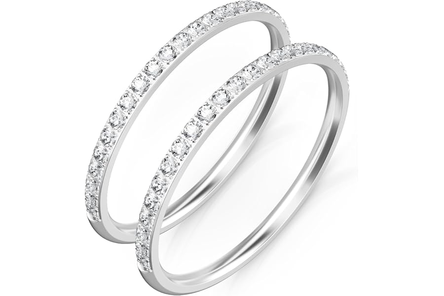 ZOOROO 2-Pack 14K Gold Plated Stacking Rings for Oura Ring Gen 4/4 Ceramic, Oura Ring Gen 3 Horizon/Heritage, Cubic Zirconia Simulated Diamond Oura Stack Rings for Women