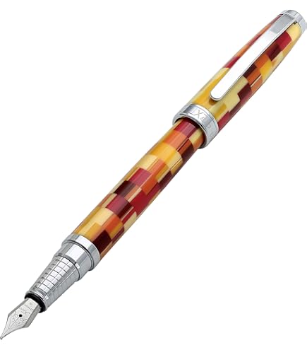 Xezo Speed Master Füllfederhalter – Extrafeine Feder, Mattweiß Mit Schwarzer Perlmutter