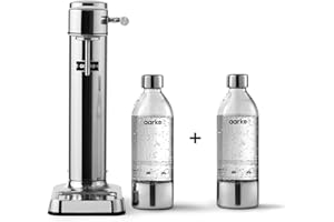 Aarke Carbonator 3, Machine à Soda avec 2 x Bouteilles d'eau (800ml), Finition Acier