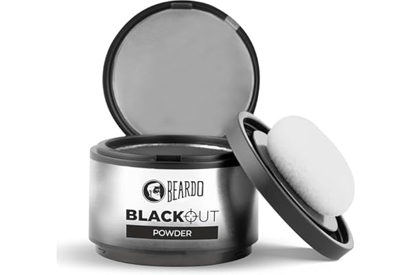 Beardo Blackout Hair Powder 4g - Black Root Touch Up for Grey Hair Instantly Covers Grey Roots, Beard Patches & Bald Spots Thick Black Fiber Hairline Powder Highly Pigmented, Long-Lasting & Matte Finish Super-Fine Cover-up